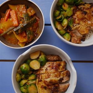 Guinea Fowl Rice Bowl with Soy, Ginger Lemongrass and Honey