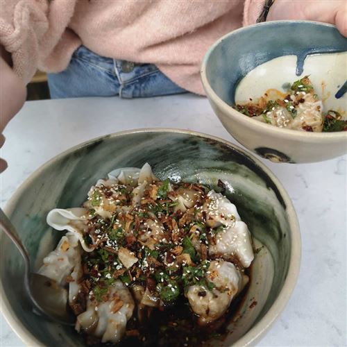 Pork and Spring Onion Dumplings with Black Rice Vinegar Dressing Ping Coombes Home Of Ping